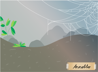 Terrarium mit Spinnennetz